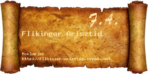Flikinger Arisztid névjegykártya